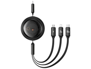 Baseus Free2Draw Cable USB-C 3 en 1 Negro 1.1m - USB-C/Lightning/Micro