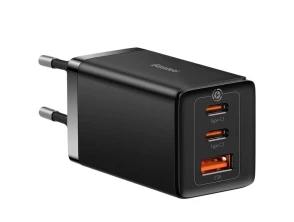 Cargador de Pared Baseus GaN5 Pro 65W con 2xUSB-C y 1xUSB-A en Color Negro