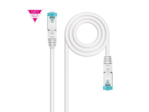 CABLE DE RED CAT7 LATIGUILLO BLANCO 0.50 M 600MHZ LSZH SFTP PIMF NANOCABLE