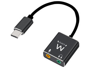 EWENT TARJETA DE SONIDO USB TIPO C CON 2 JACK DE 3,5 MM