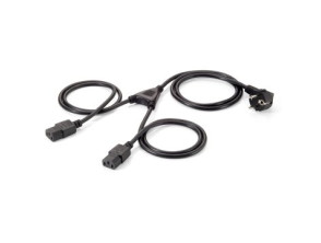 Cable de Alimentación Equip Shuko Macho a 2 IEC Hembra 90º 1.8m