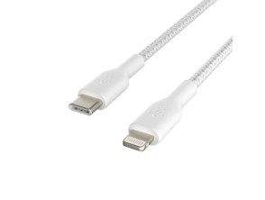 Añadir a la cesta Cable USB-C a Lightning Belkin 1m Trenzado Boost Charge Blanco Cable USB-C a Lightning Belkin 1m Trenzado Boost Charge Blanco