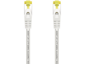 AISENS Cable De Red Cat.7 0.5m RJ45 LSZH 600 MHz S/FTP PIMF AWG26, Blanco