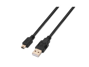 Cable USB(A)M 2.0 a Mini USB(B)M Aisens 0.5M Negro
