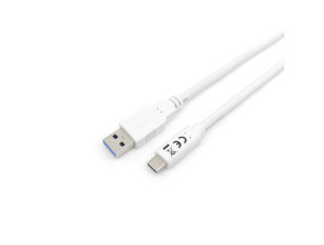 CABLE USB-A a USB-C 1M Blanco - Rápida Transferencia 5G 3A - Marca EQUIP 128363