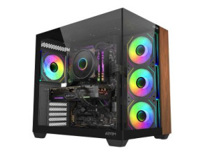 CAJA ATX ABYSM SAVA 285B NEGRO MADERA, SIN FUENTE, 3 BAHIAS USB-C, 410mm GPU