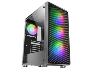 CAJA ATX Semitorre Mars Gaming MC-F Black con Metal Mesh Frontal y 3 Ventiladores ARGB de 120mm