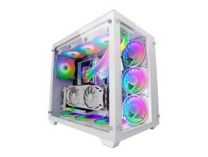 CAJA E-ATX TORRE GAMING MARS GAMING MCV3 WHITE XXL DOBLE VENTANA DE CRISTAL TEMPLADO - PREMIUM CUSTOM
