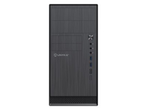 \CAJA UNYKA MICROATX AERO C12 ALUMINIO CEPILLADO NEGRO FRONTAL USB3,0 USB-C