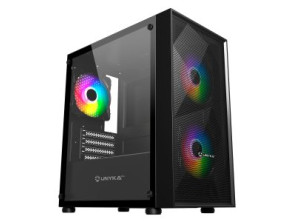 CAJA MICROATX UNYKA MIR B200 BLACK VIDRIO TEMPLADO LATERAL 3VENT ARGB DE140MM 3,5" / 2,5"