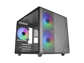 CAJA MICROATX CUBE GAMING MARS GAMING MC400 NEGRO FRONTAL MESH 3 VENTILADORES RGB 120mm