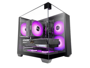 CAJA MICROATX GAMING MARS GAMING MCVISIONM TRIPLE CRISTAL TEMPLADO GPU 330mm 1x3.5 1x2.5 NEGRO