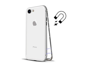 Carcasa Magnética con Cristal Templado iPhone 7/8 Plata