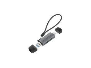 Card Reader Externo CONCENTRONIC BIAN05G USB-C y USB-A Compatible con SD, SDHC, SDXC, Micro SD