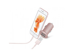 Cargador Coche Gold Collection SBS 2 Puertos USB 2.400 mA Oro Rosa