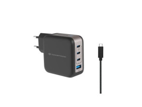 Cargador USB-C Conceptronic 100W con Quickcharge 3.0 y GaN - Incluye Cable Negro