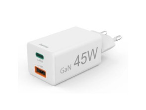 Cargador USB Hama 45W Blanco - Minicargador 1xUSB-C PD 1xUSB-A