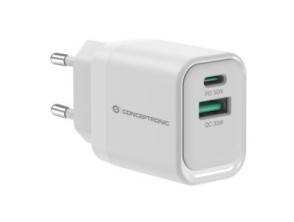 Cargador USB Conceptronic 33W Althea1933 USB-C PD USB-A Blanco