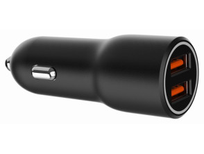 CARGADOR RAPIDO PARA COCHE GEMBIRD CON 2 PUERTOS USB, QC3.0, 36 W, NEGRO