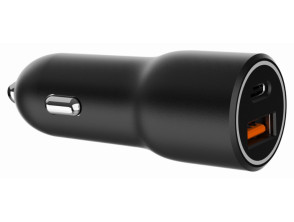 Cargador RAPIDO para Coche GEMBIRD con 2 Puertos USB, Tipo C PD, 38 W, Negro