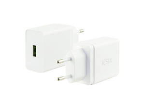 CARGADOR RED USB KSIX QUICKCHARGE 3.0 5V 2.4A, 9V 2A, 12V 1.5A  BLANCO