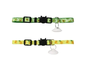 Collares Amarillo/Verde CATLINK - Pack de 2 para comederos y bebederos