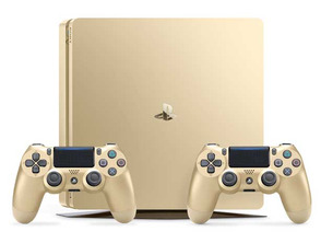 Consola Playstation 4 Slim (500 GB) + 2 Mandos Dualshock 4 V2 Gold