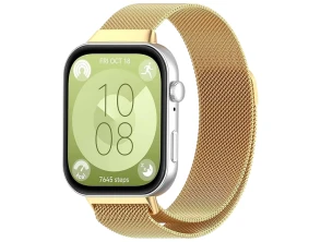 Correa Milanesa Magnética para Huawei Watch Fit 3 Dorado - Marca CROCOCASE