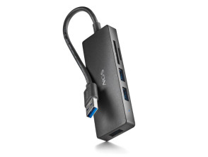 HUB USB 3.0 NGS IHUBREADER con Lector de Tarjeta SD y Micro SD - 3 Puertos USB 3.0 - Cable 190mm