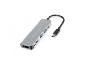 DOCKING USB-C CONCEPTRONIC DONN02 1xHDMI 1xUSB-C PD 60W 2xUSB-A 3,0 1xLECTOR SD 1xLECTOR MicroSD
