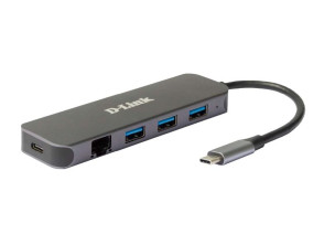 D-LINK DOCKING STATION USB-C 5 EN 1 CON ETHERNET Y SUMINISTRO ELÉCTRICO