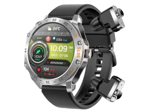 EIGIIS T95C Plata - Smartwatch con Correa de Silicona y Auriculares