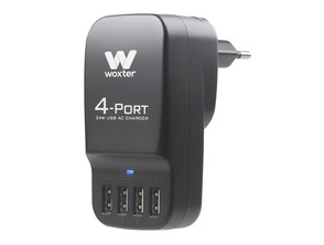 Enchufe 4 puertos USB Woxter Negro