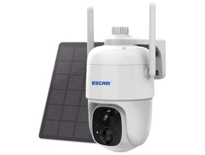 Cámara de vigilancia IP Escam G24 3M Wifi con panel solar Blanco