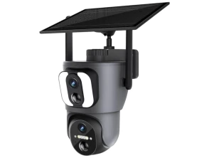 Cámara Escam QF390 Negro 1080p, Lente Dual, WiFi y Panel Solar
