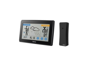 Estación Meteorológica Hama Touch - Pronóstico del Tiempo, Temperatura, Humedad, Reloj DCF Táctil - Color N