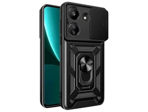 Funda Armadura Militar Xiaomi Redmi 13C / Poco C65 / M6 5G Protección Cámara Metálico Anillo Negro