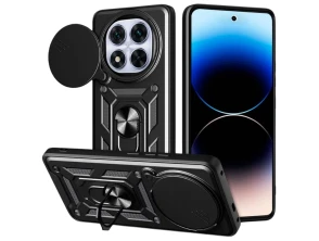 Funda Armadura Militar Xiaomi Redmi Note 14 Pro 5G / Poco X7 5G - Protección Cámara, Soporte Metálico, Anillo Negro