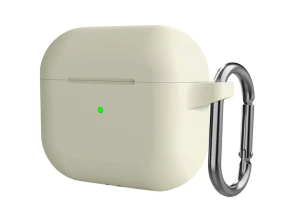 Funda de silicona con Mosquetón para Apple AirPods 3ª Gen Blanco - CROCOCASE