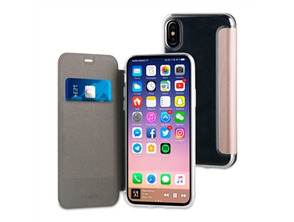 Funda Folio Rose Gold Trasera TPU Transparente iPhone X muvit