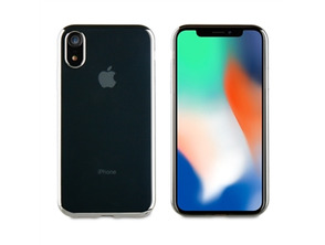 Funda iPhone XR Bling Transparente Muvit Life Plata