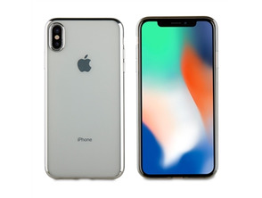 Funda iPhone XS Max Bling Transparente Muvit Life Plata