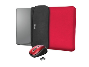 Funda + Ratón Inalámbrico Trust Yvo 15.6" Rojo