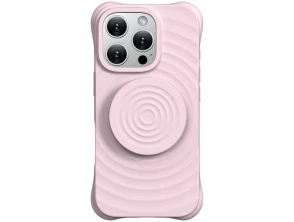 Funda iPhone 16 Pro Max Rosa, Magnética de Silicona Ondulada con Soporte MagSafe
