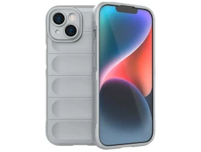 Funda iPhone 15 Wave de silicona en Gris Claro