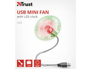 Trust Flex Ventilador USB Mini con Reloj LED