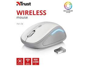 TRUST WIRELESS MOUSE YVI FX - WHITE (SENSOR OPTICO DE 800 - 1.600 PPP REALES)