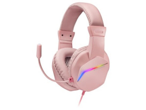 HEADSET MARS GAMING MH122 PINK ULTRA LIGEROS 184g DRIVERS DE NEODIMO 50mm MICROFONO FLEXIBLE JACK 3.