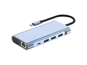 Añadir a la cesta Hub BYL-2310 Negro 11-en-1 USB Tipo-C a HDMI/USB 3.0/RJ45/USB Tipo C/PD/3.5mm Hub BYL-2310 Negro 11-en-1 USB Tipo-C a HDMI/USB 3.0/RJ45/USB Tipo C/PD/3.5mm