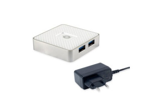 HUB USB 3.0 CONCEPTRONIC HUBBIES03W BLANCO, 4 PUERTOS USB 3.0 CON ALIMENTADOR